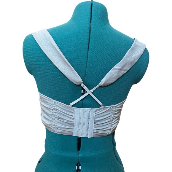 Out From Under Metallic Boned Cinched Crop Top - Picture 2 of 3